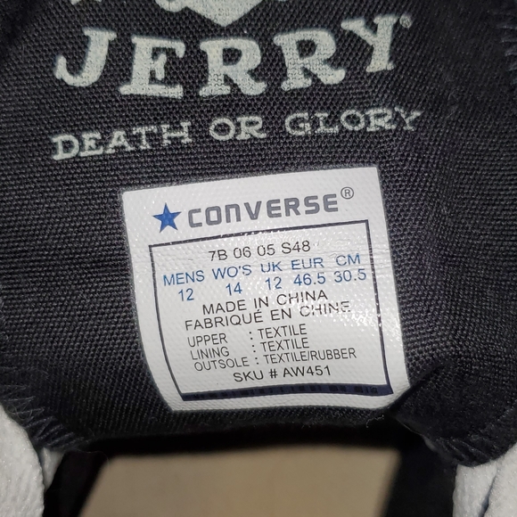 Black canvas Sailor Jerry "Lucky" Converse high-tops size 12 - Picture 3 of 5